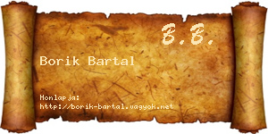 Borik Bartal névjegykártya